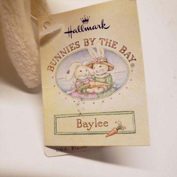 Bunnies By The Bay Hallmark Plush 2002 Baylee Bunny Rabbit Embroidery Flower Tag - Picture 11 of 12